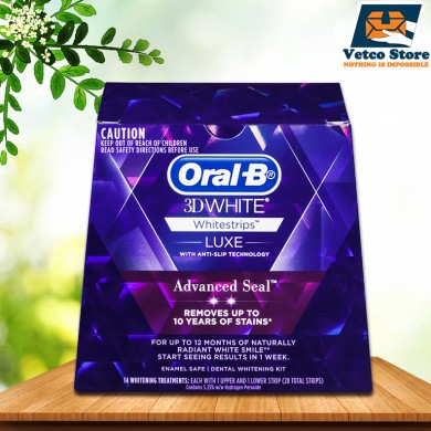 Miếng dán trắng răng Oral-B 3D White (Hộp 14 miếng)